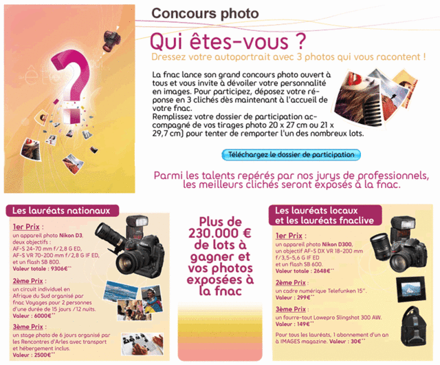 concours photo FNAC "Qui êtes-vous ? "